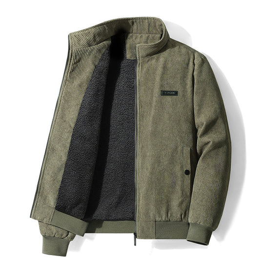 James-Ribbed jacket with fleece