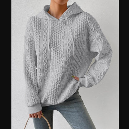 Jacquard Hooded  Sweater