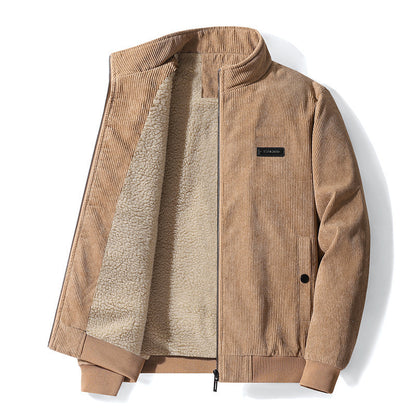 James-Ribbed jacket with fleece