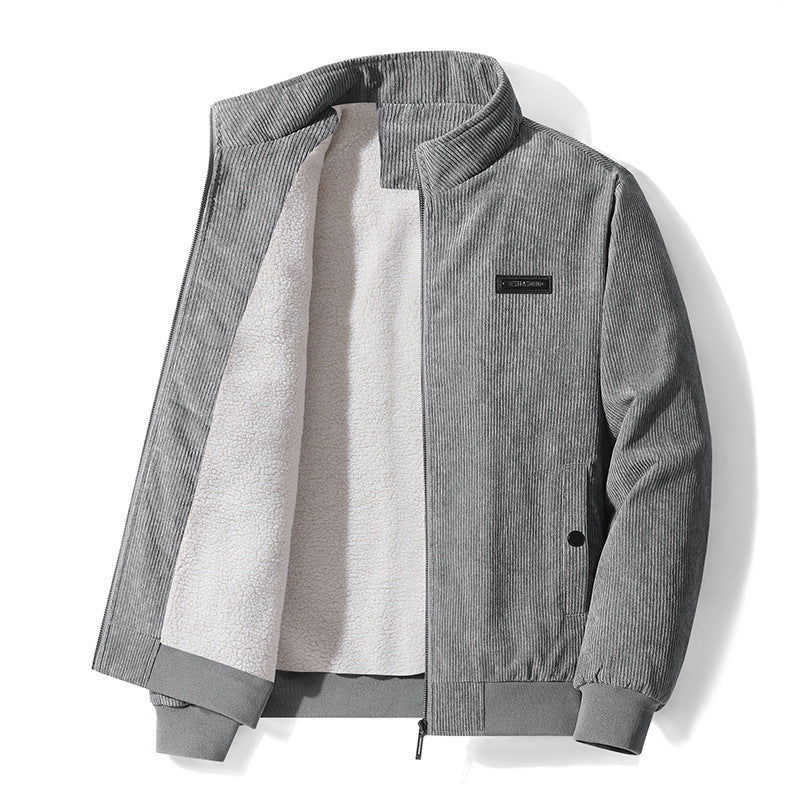 James-Ribbed jacket with fleece