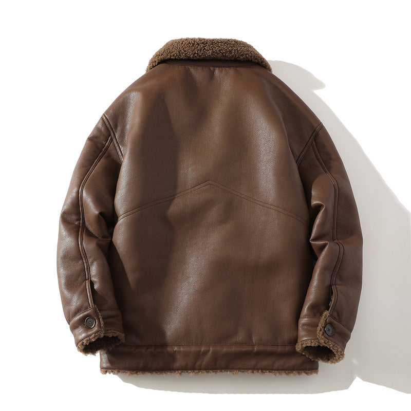 Fleece-Lined Leather Jacket