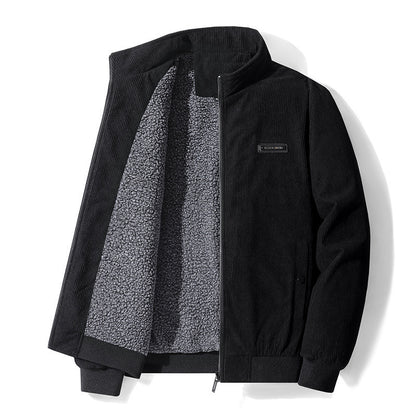 James-Ribbed jacket with fleece